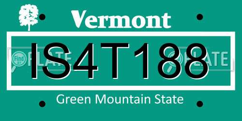 IS4T188 Vermont License Plate