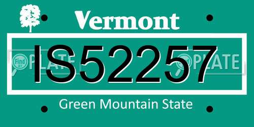 IS52257 Vermont License Plate