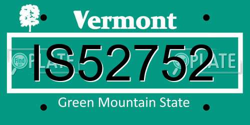 IS52752 Vermont License Plate