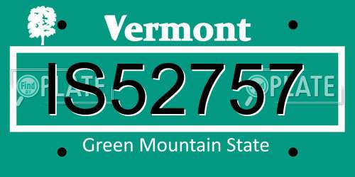IS52757 Vermont License Plate