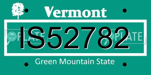 IS52782 Vermont License Plate