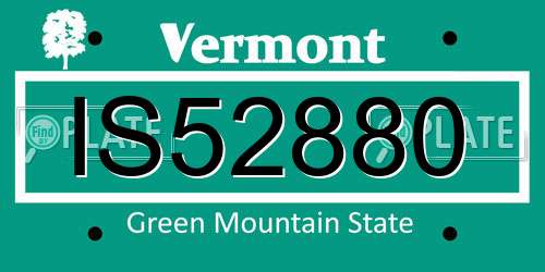 IS52880 Vermont License Plate