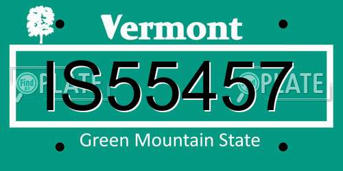 IS55457 Vermont License Plate