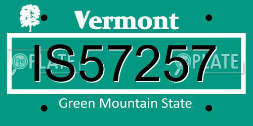 IS57257 Vermont License Plate