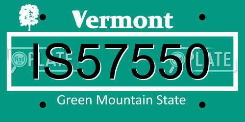 IS57550 Vermont License Plate