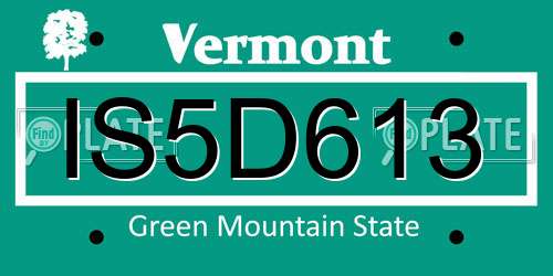 IS5D613 Vermont License Plate