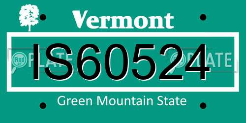 IS60524 Vermont License Plate