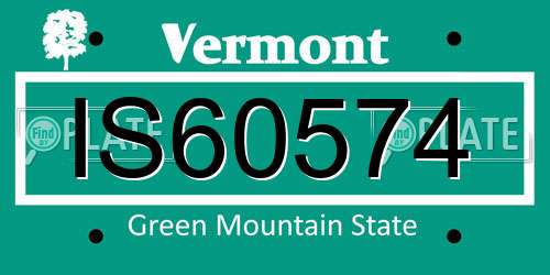 IS60574 Vermont License Plate