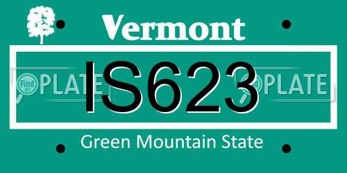 IS623 Vermont License Plate