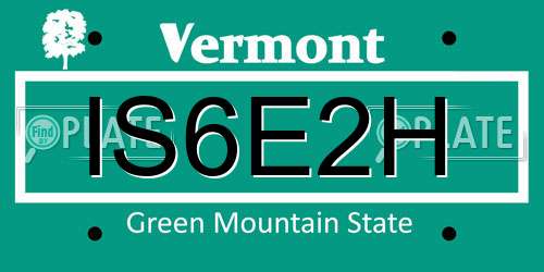 IS6E2H Vermont License Plate