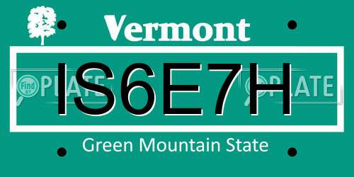 IS6E7H Vermont License Plate