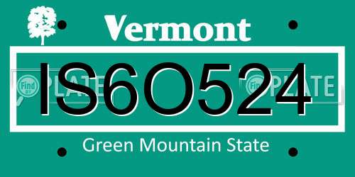 IS6O524 Vermont License Plate