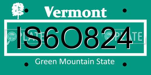 IS6O824 Vermont License Plate
