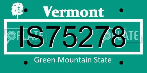 IS75278 Vermont License Plate