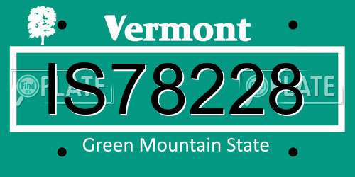 IS78228 Vermont License Plate