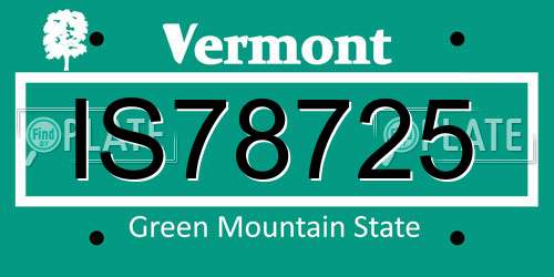 IS78725 Vermont License Plate