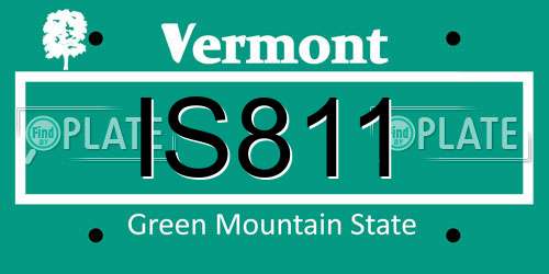 IS811 Vermont License Plate