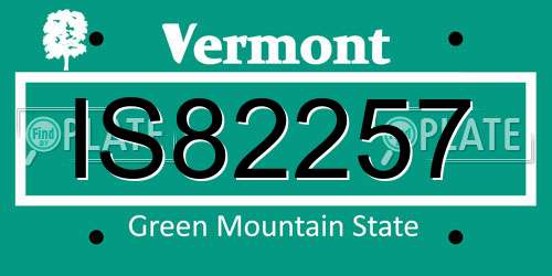 IS82257 Vermont License Plate