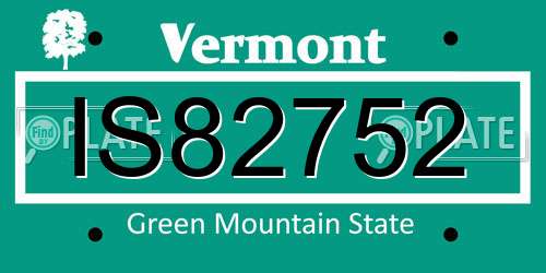 IS82752 Vermont License Plate