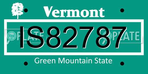IS82787 Vermont License Plate