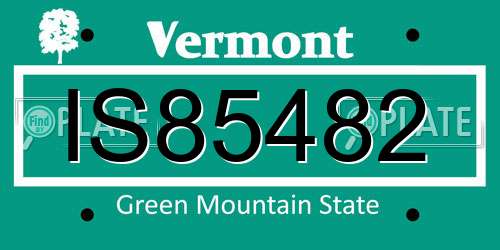 IS85482 Vermont License Plate