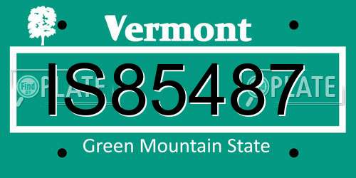 IS85487 Vermont License Plate