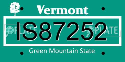 IS87252 Vermont License Plate