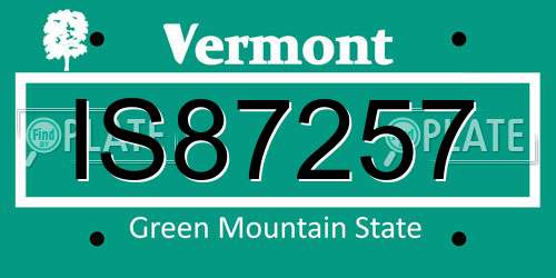 IS87257 Vermont License Plate