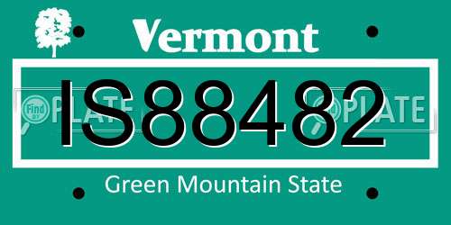 IS88482 Vermont License Plate