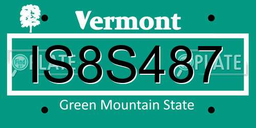 IS8S487 Vermont License Plate