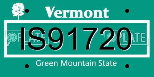 IS91720 Vermont License Plate