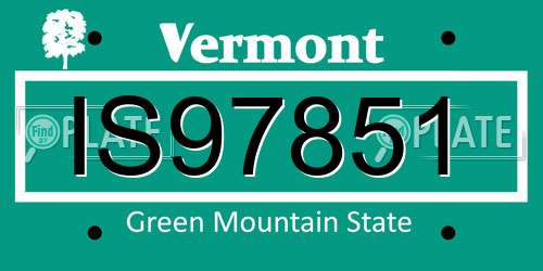 IS97851 Vermont License Plate