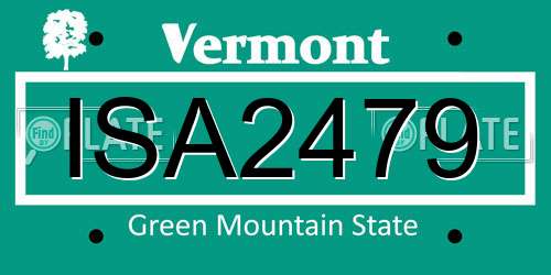 ISA2479 Vermont License Plate