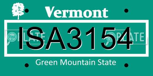ISA3154 Vermont License Plate