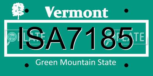 ISA7185 Vermont License Plate
