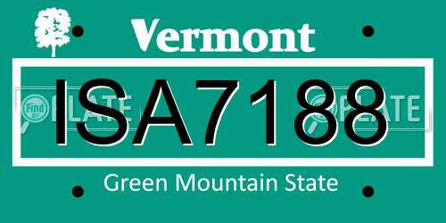 ISA7188 Vermont License Plate