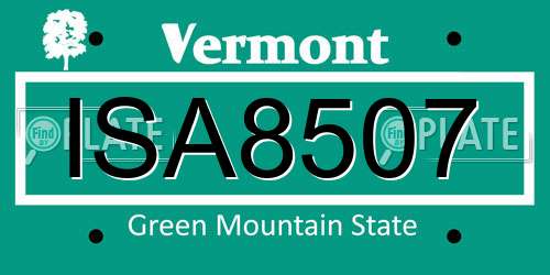 ISA8507 Vermont License Plate