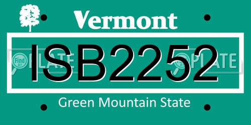 ISB2252 Vermont License Plate