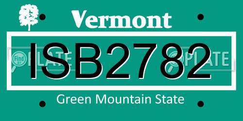ISB2782 Vermont License Plate