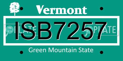ISB7257 Vermont License Plate