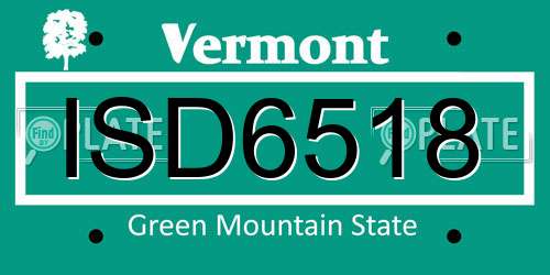 ISD6518 Vermont License Plate