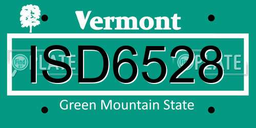 ISD6528 Vermont License Plate