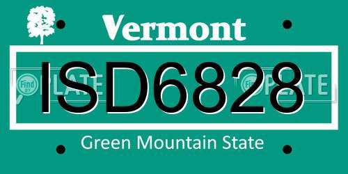 ISD6828 Vermont License Plate