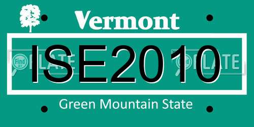 ISE2010 Vermont License Plate