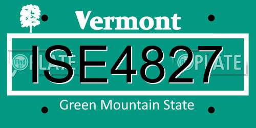 ISE4827 Vermont License Plate