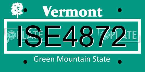 ISE4872 Vermont License Plate