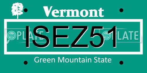 ISEZ51 Vermont License Plate