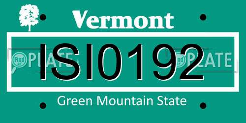 ISI0192 Vermont License Plate