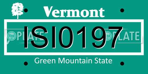 ISI0197 Vermont License Plate