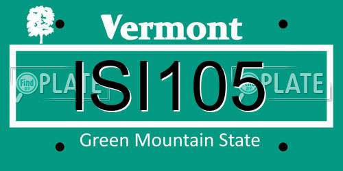 ISI105 Vermont License Plate